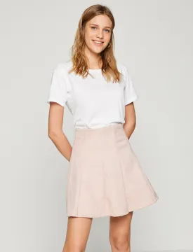 12132 Pink Plain Mini Skirt