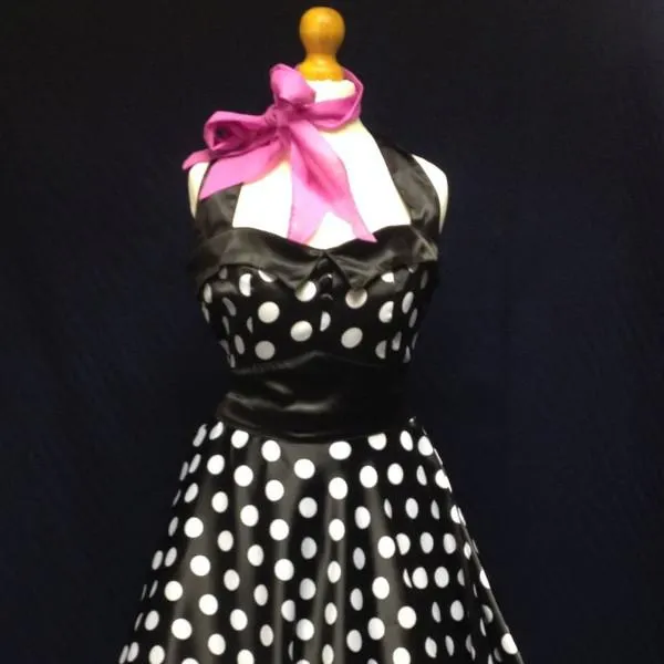 1950s Polka Dot Halter Dress (HIRE ONLY)