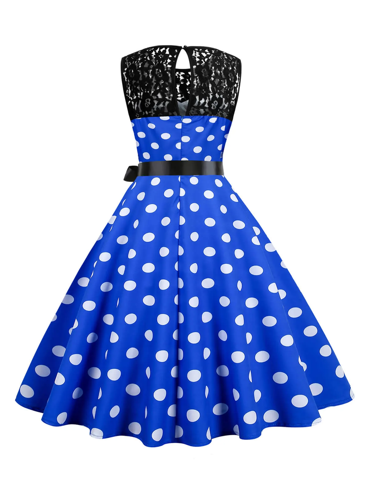 1950s Polka Dot Lace Patchwork Dress