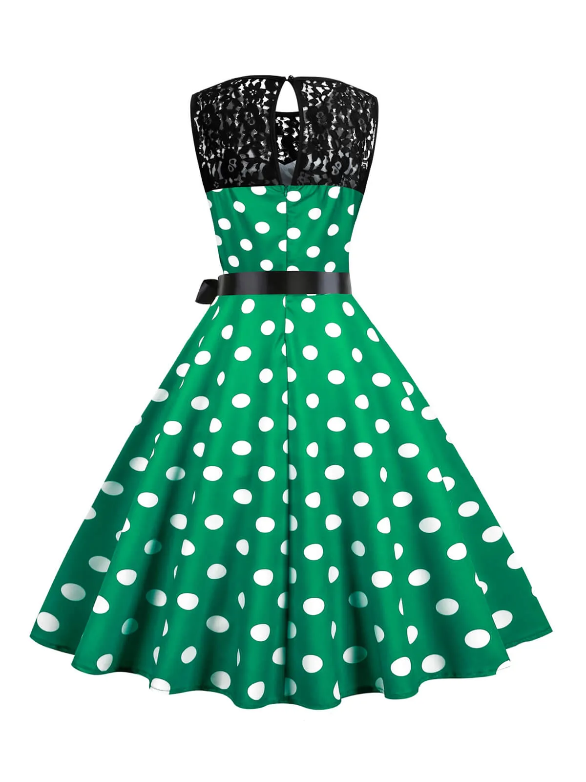 1950s Polka Dot Lace Patchwork Dress