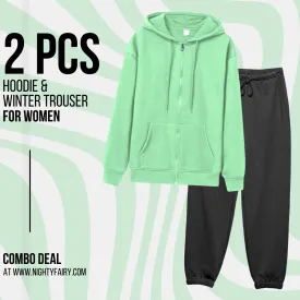 2 Pcs Premium Zipper Hoodie & Trouser Combo (1061)