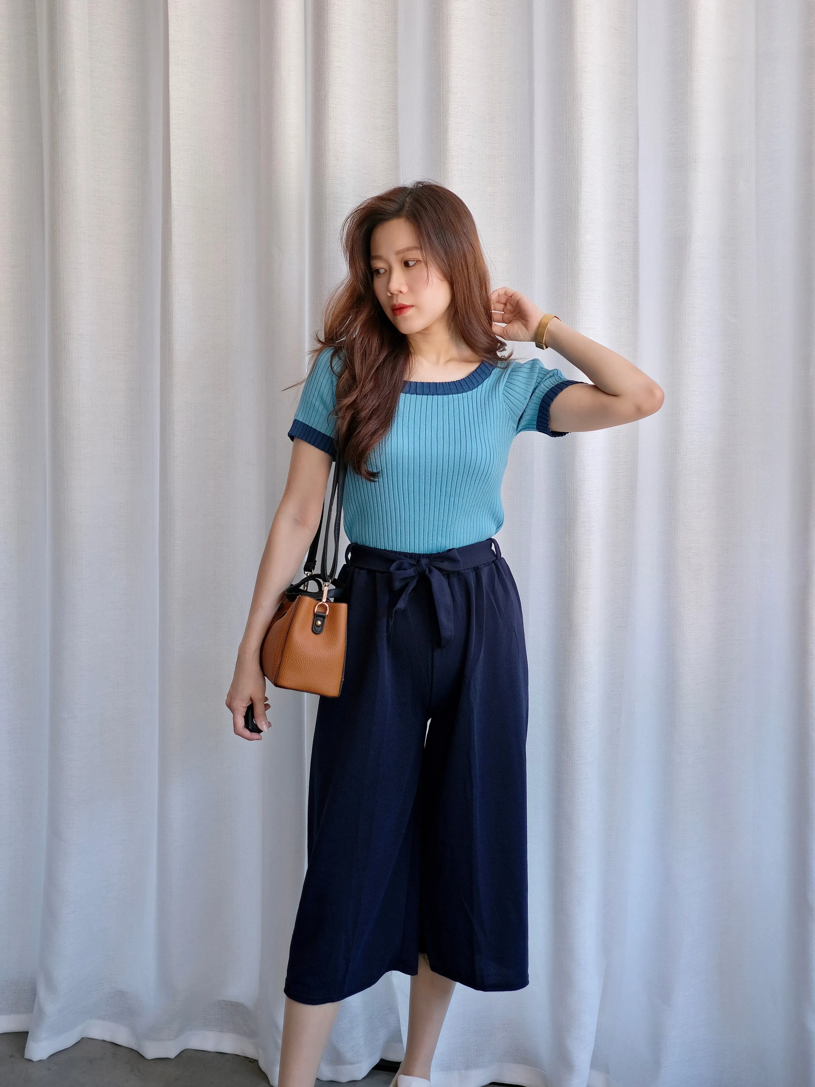 ACEWIN Basic Culottes with Tie-belt (Free Size) 501749