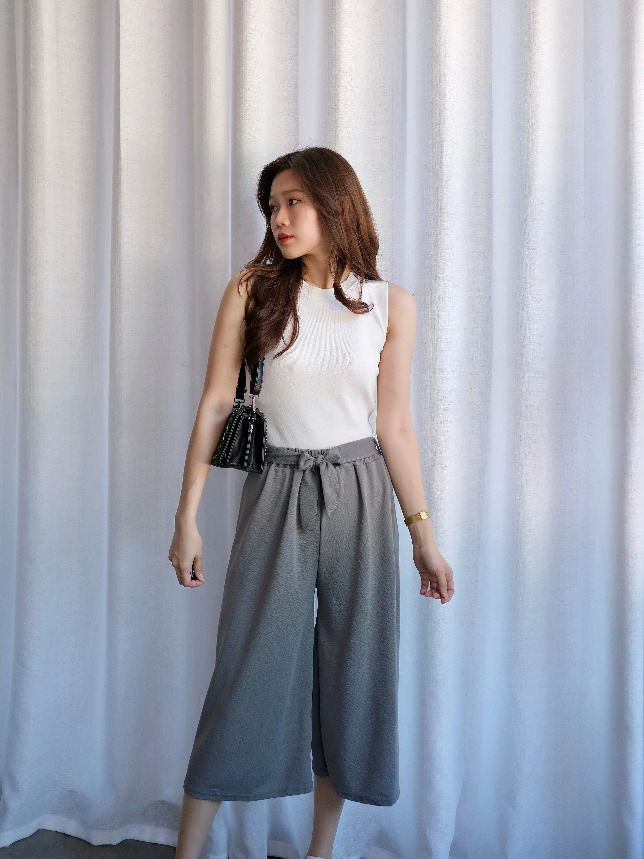 ACEWIN Basic Culottes with Tie-belt (Free Size) 501749