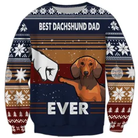 Best Dachshund Dad Christmas Sweatshirt, Dachshund Sweatshirt, Dog Sweatshirt For Humans