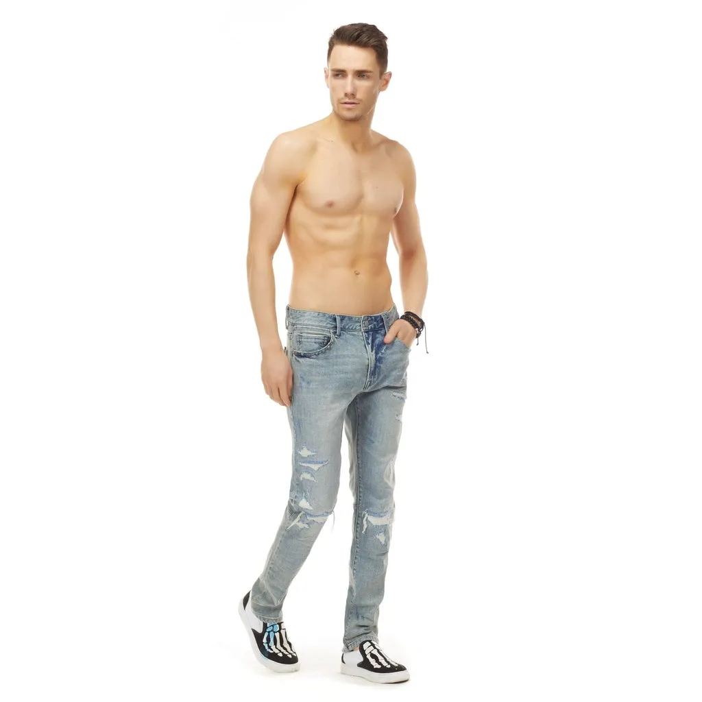 Bleunoir Slim Antique Studded Jeans - Henry Blue