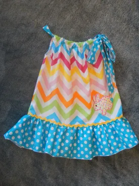 Bunny Chevron Pillowcase Dress