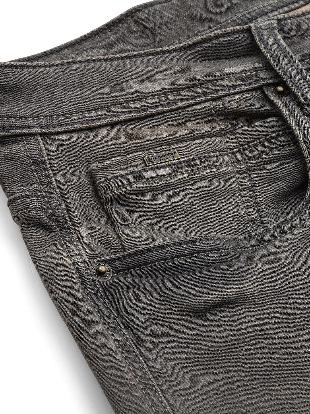 Charcoal Grey Solid Narrow Fit Jeans | Greenfibre