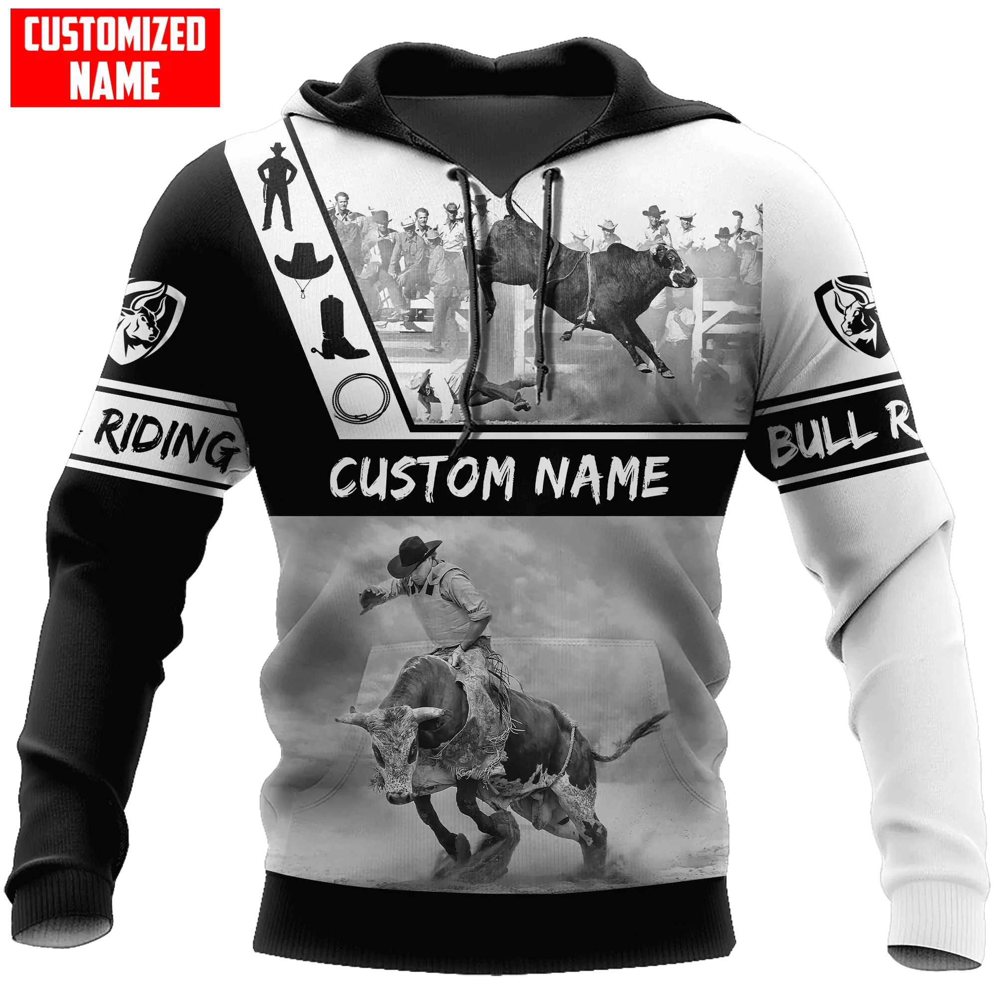 Custom Bull Riding Hoodie For Men And Women, Bull Riding Lover Gift