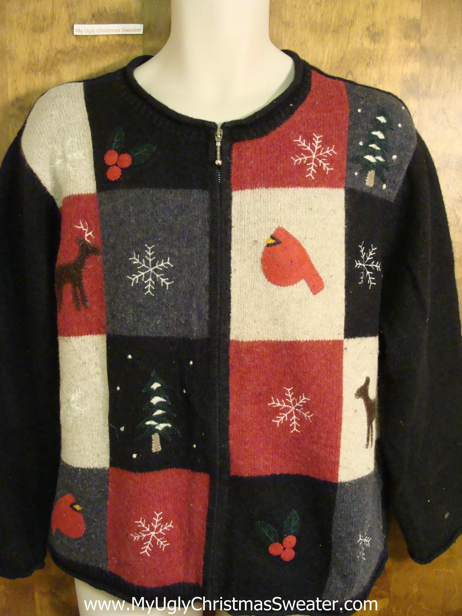 Cute Patchwork Novelty Funny Christmas Sweater