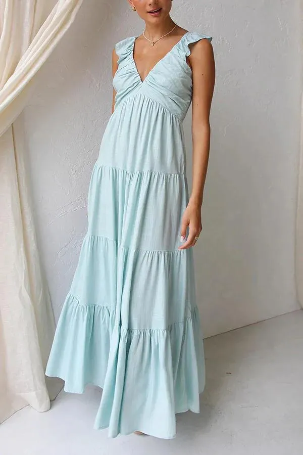 Elanora - Elegant V-Neck Maxi Dress