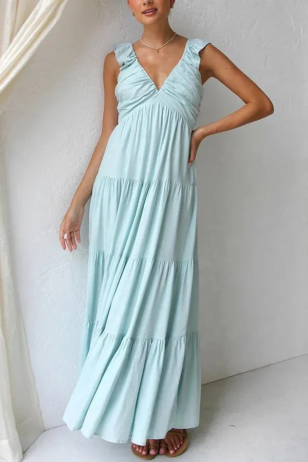 Elanora - Elegant V-Neck Maxi Dress