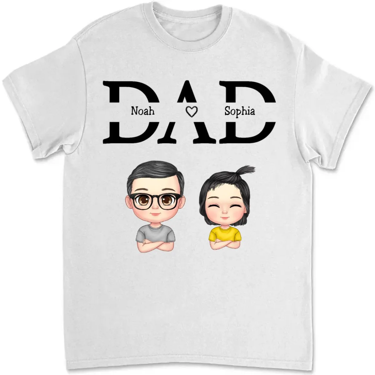 Father's Day- Dad Shirt With Kids Name - Personalized T-Shirt