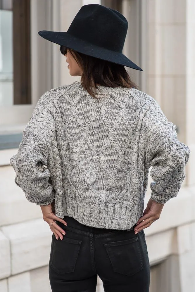 Hannah Cable Knit Sweater in Ivory - FINAL SALE