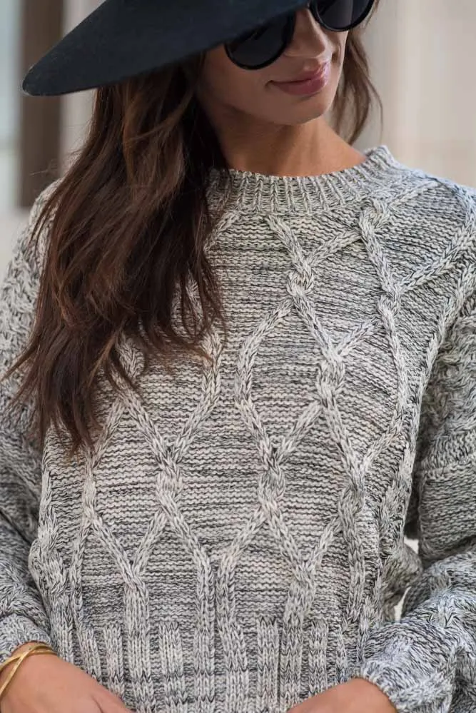 Hannah Cable Knit Sweater in Ivory - FINAL SALE