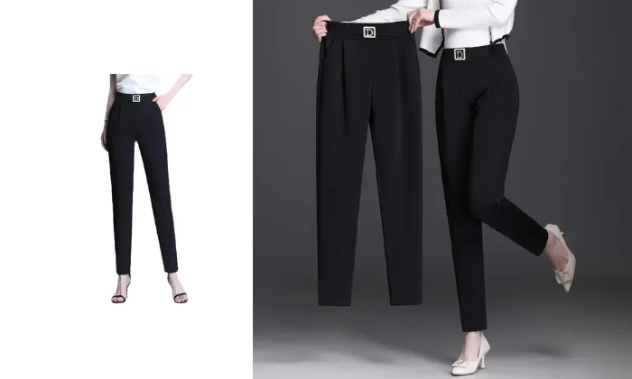 High-Waisted Slimming Black Pants