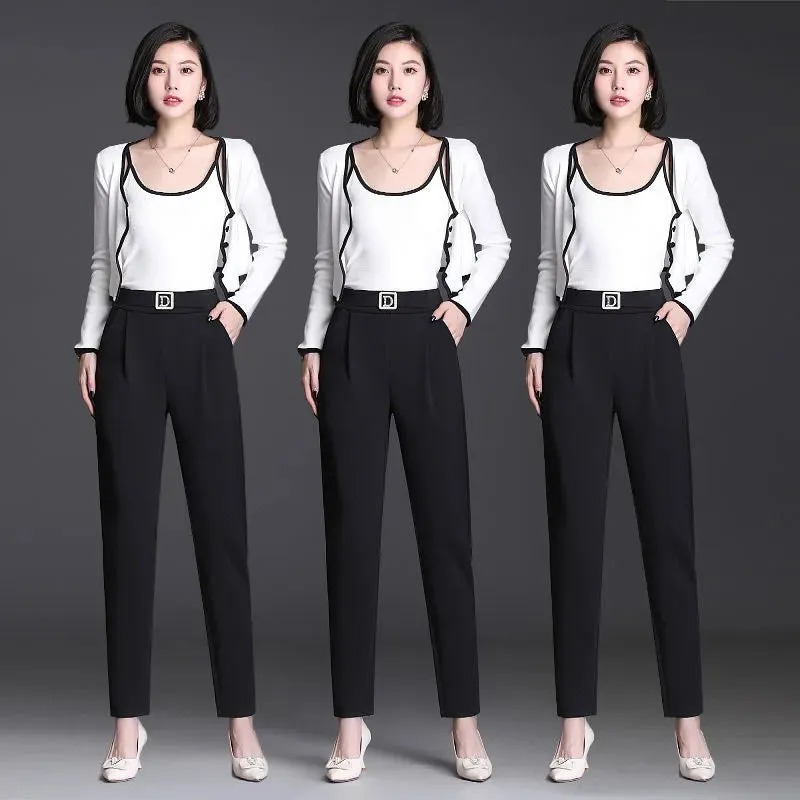 High-Waisted Slimming Black Pants