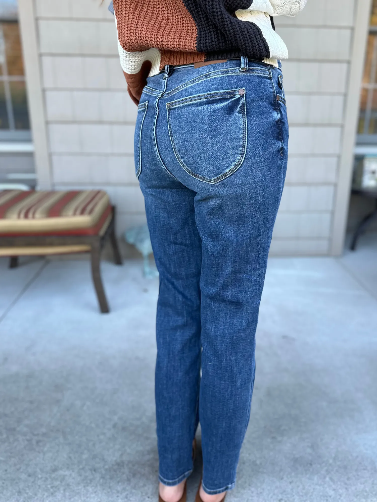 Judy Blue High Waisted Shield Back Pocket Slim Fit Jeans