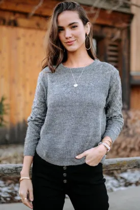 Knit Detailed Sweater in Grey