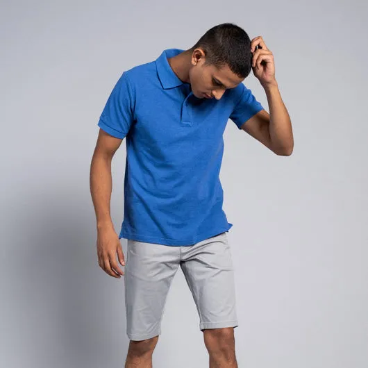 Lapis Lazuli Bright Blue Cotton Polo T-Shirt