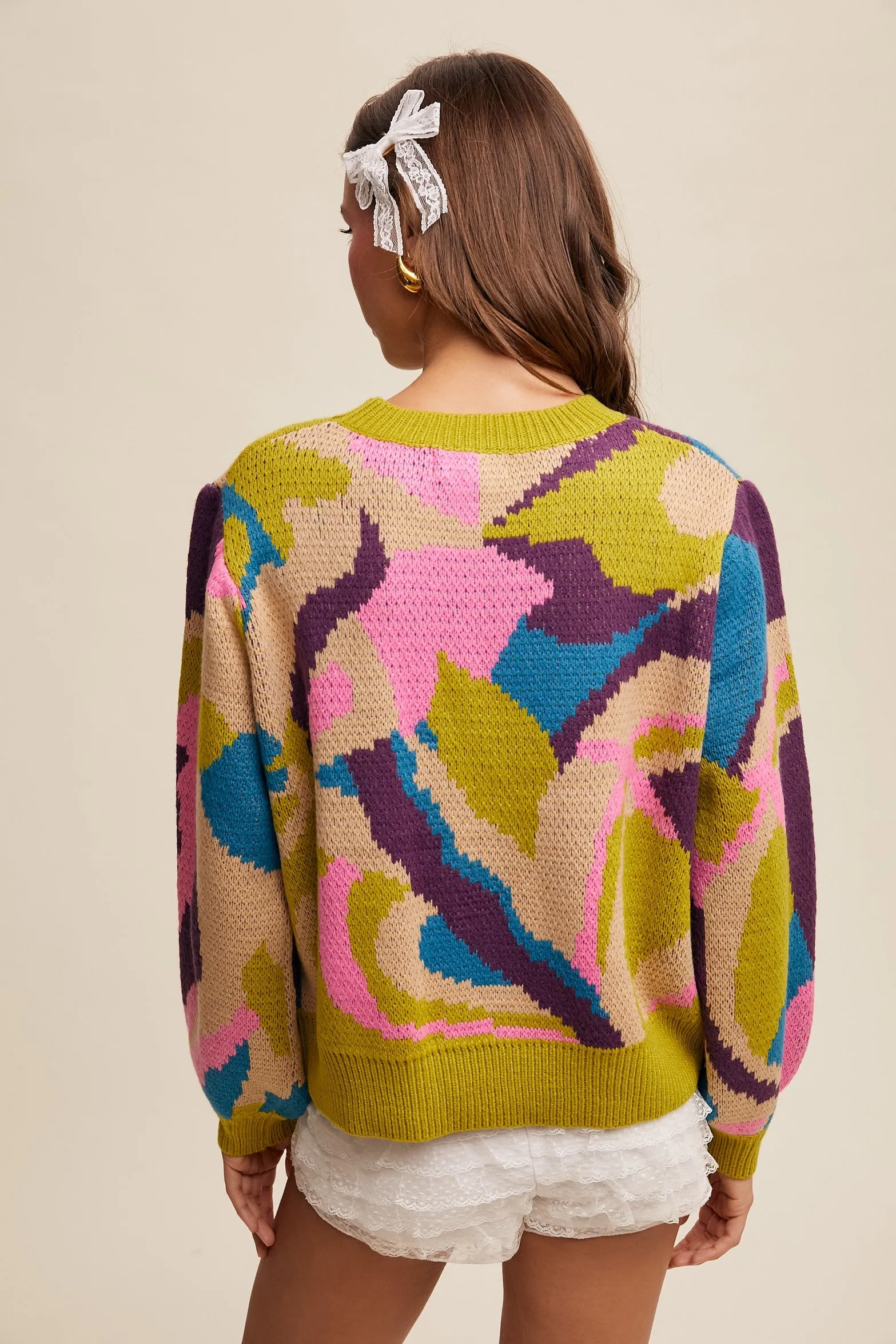 Lemon Mix Abstract Sweater