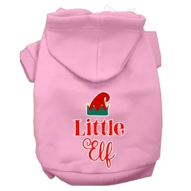 Little Elf Screen Print Dog Hoodie Light Pink Xxxl