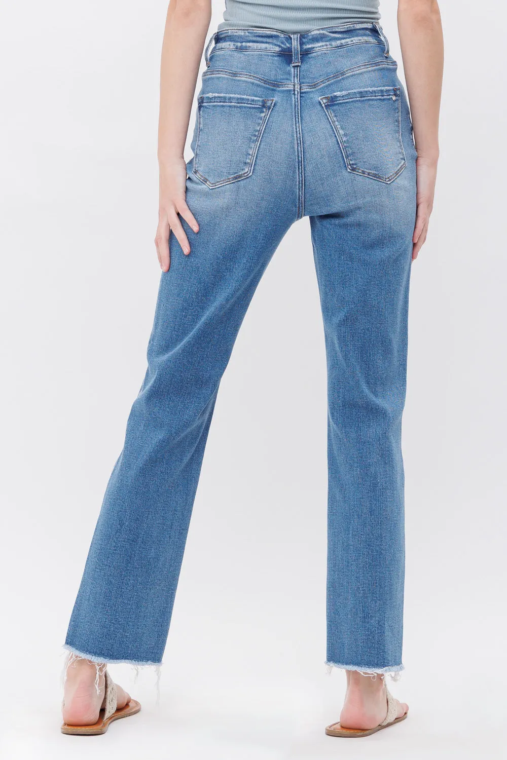 Mica Denim - Aniello Super High Rise Straight Leg Jeans - MDP-T203