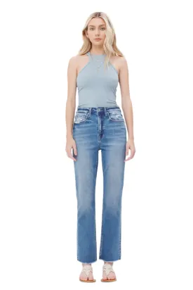 Mica Denim - Aniello Super High Rise Straight Leg Jeans - MDP-T203