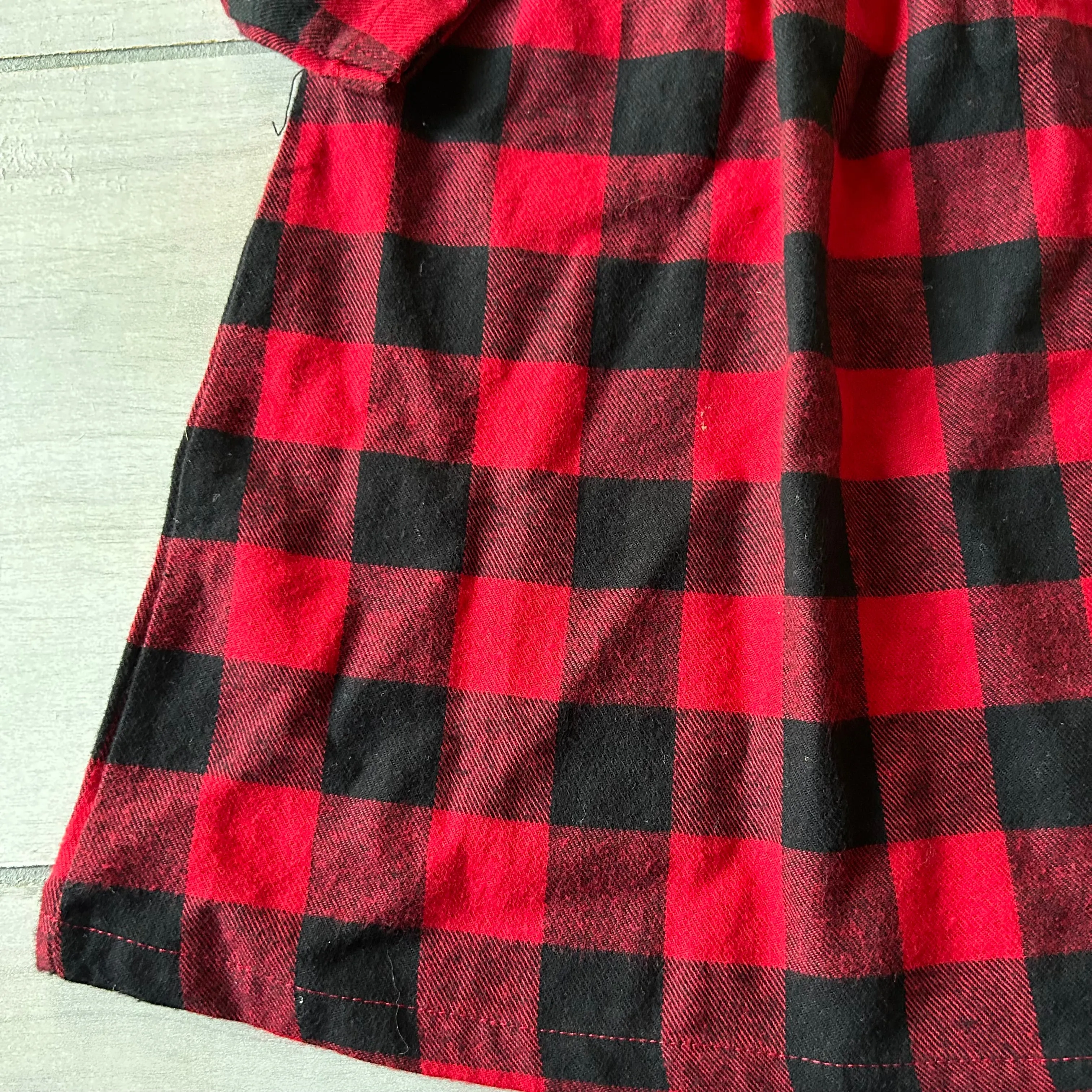 NWT LeTop Red Buffalo Plaid Check Dress