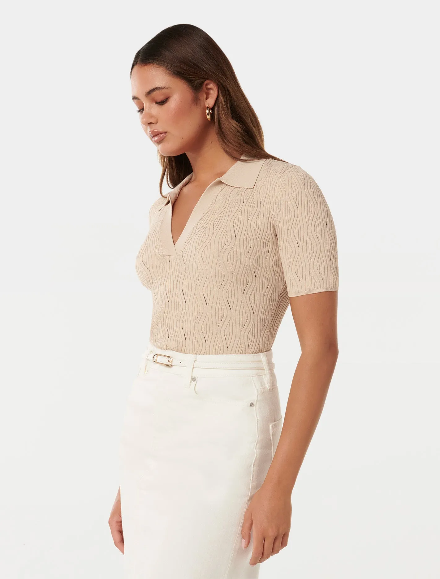 Paris Short Sleeve Textured Knit Top