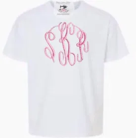 Personalized Large Monogram Unisex Adult Teen Tshirt  Gift