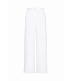 Plain Linen Palazzo Pants Optic White