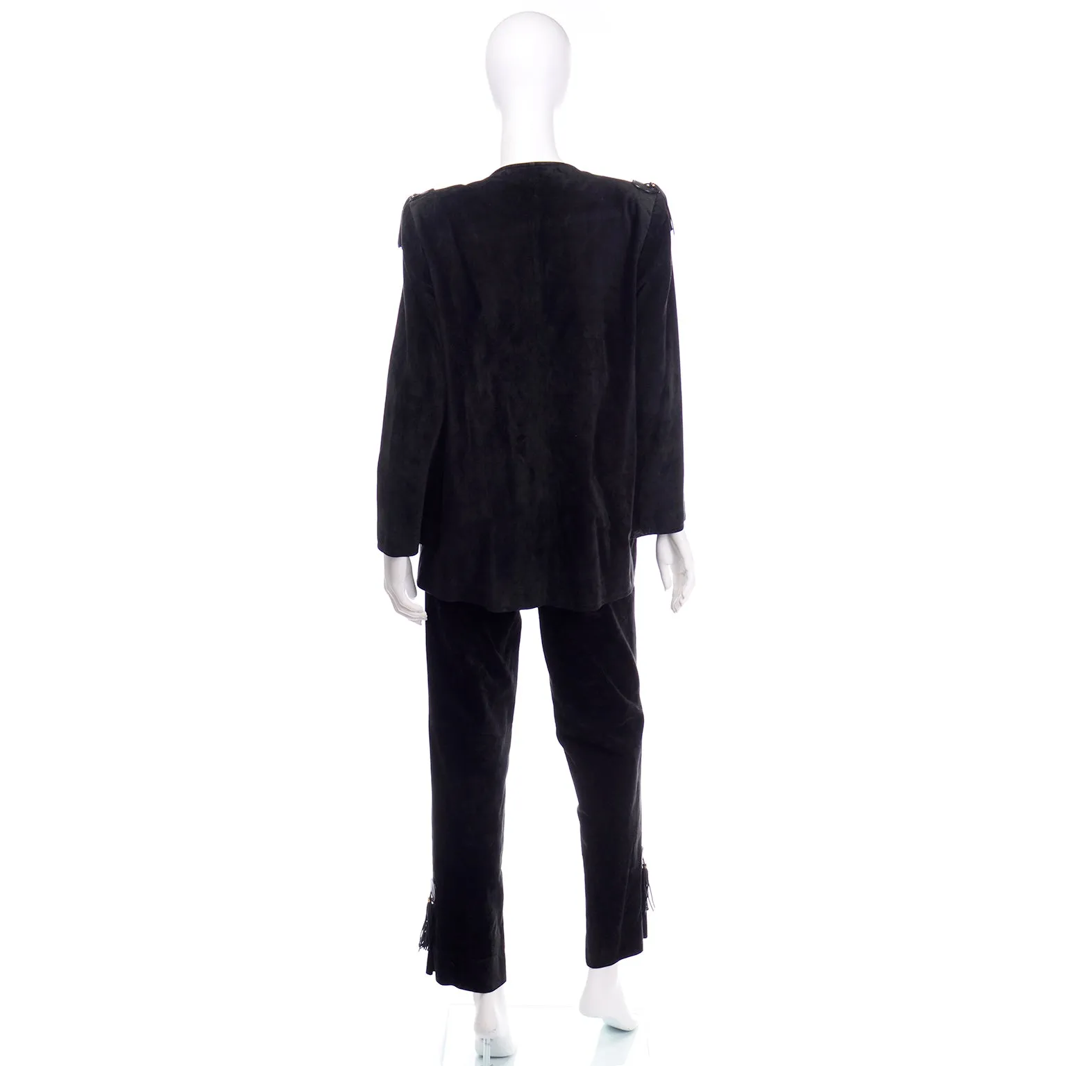 RESERVED // 1970s Gucci Black Suede Pants & Jacket Suit