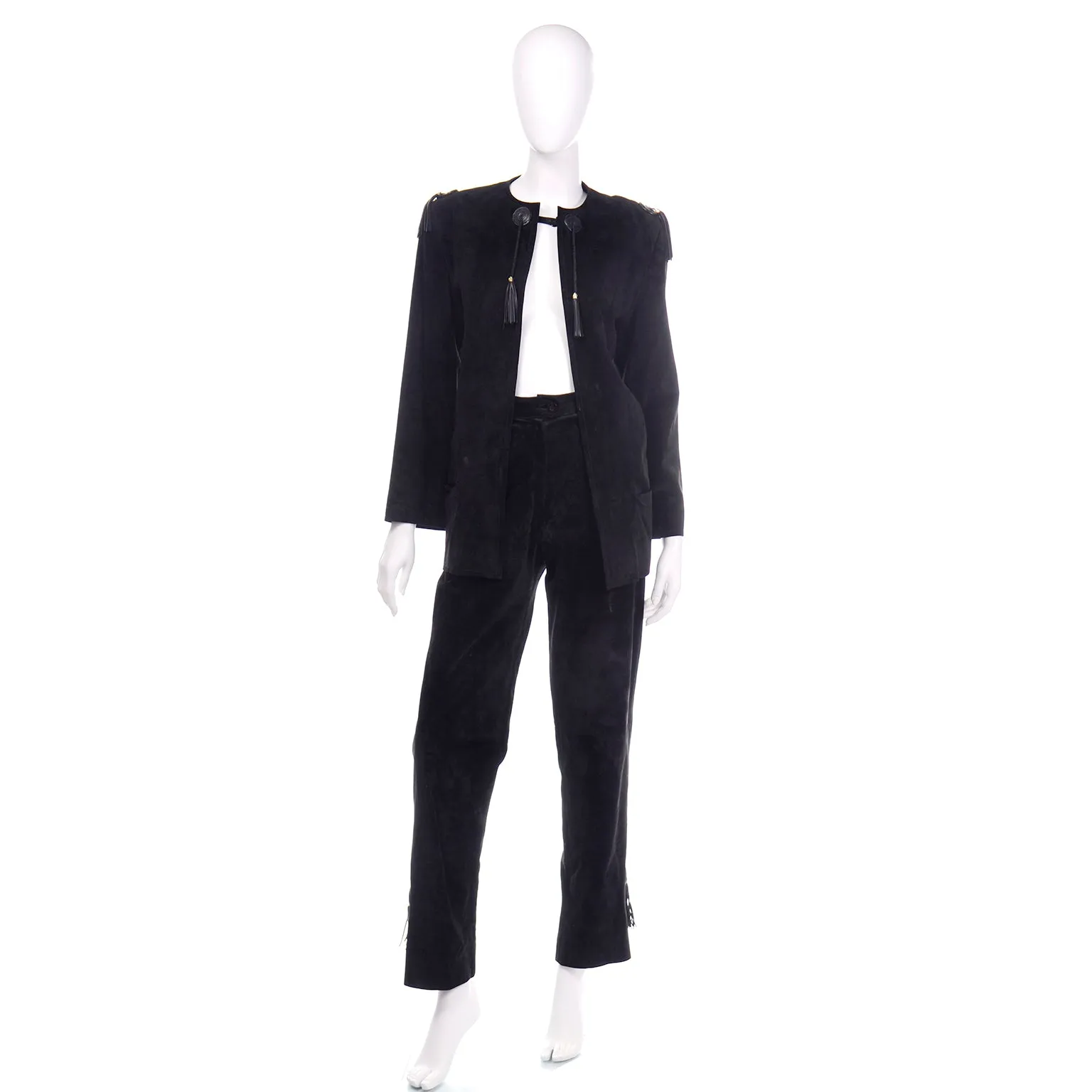 RESERVED // 1970s Gucci Black Suede Pants & Jacket Suit