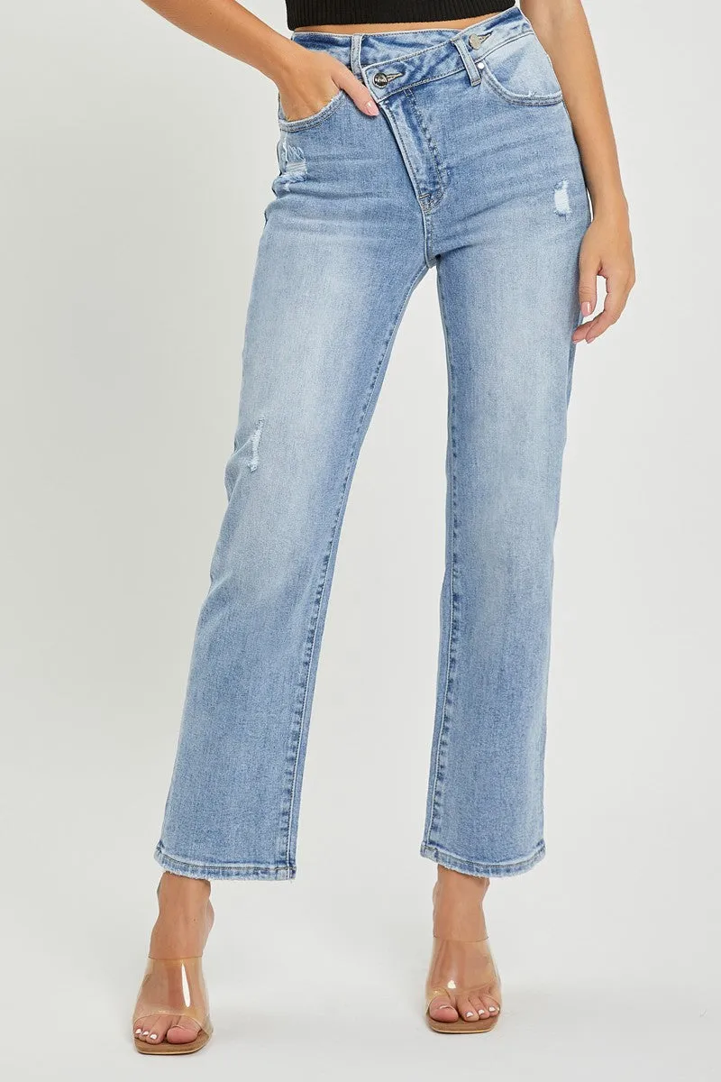 Risen Jeans - High Rise Crossover Tapered Jeans - RDP5060