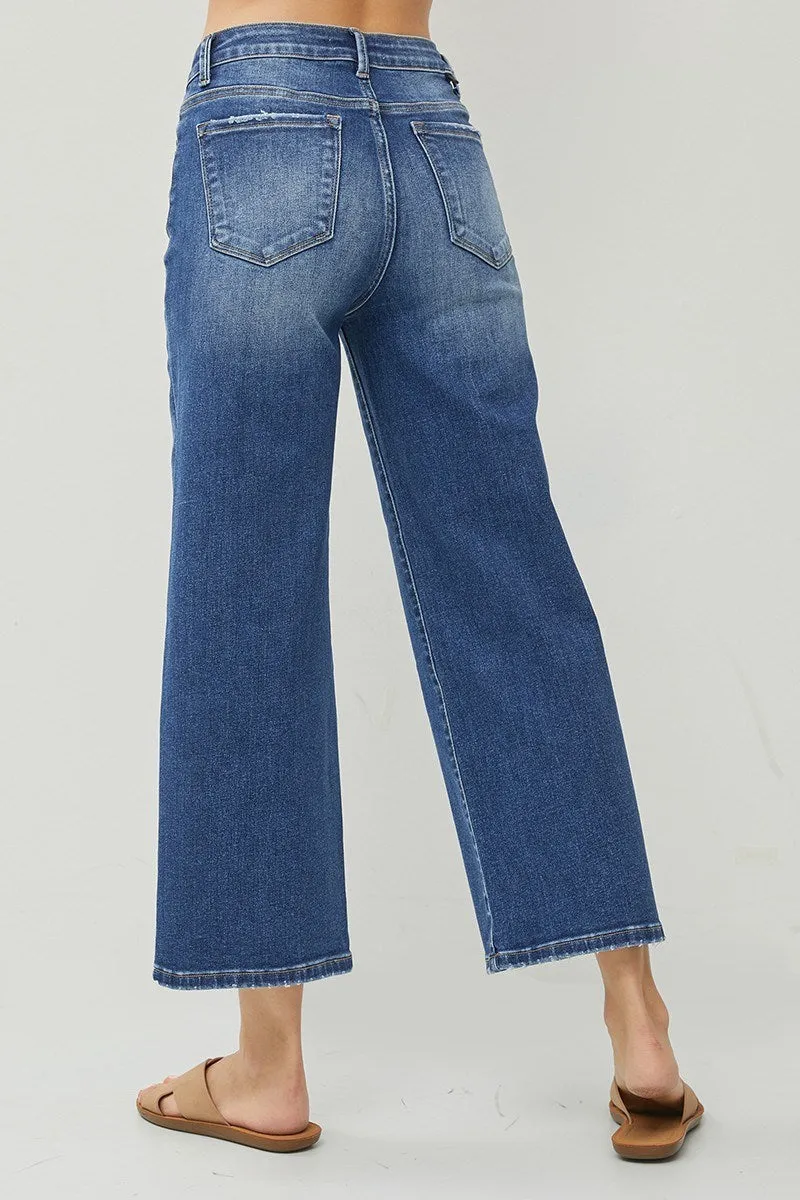 Risen Jeans - High Rise Wide Crop Jeans - RDP5531