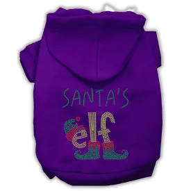 Santa's Elf Rhinestone Dog Hoodie Purple Xxl (18)