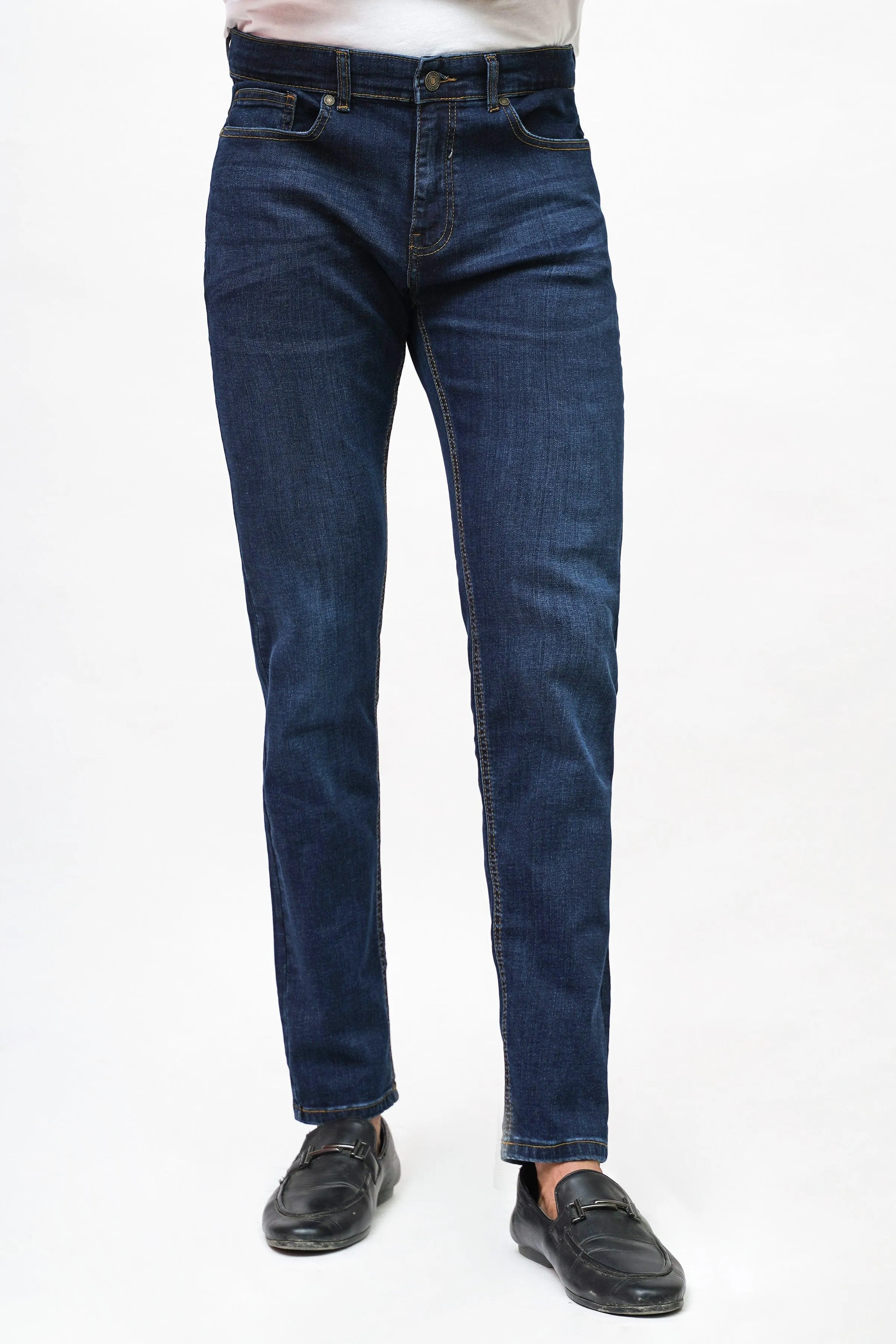 SLIM LEG DENIM JEANS D.BLUE TINTED