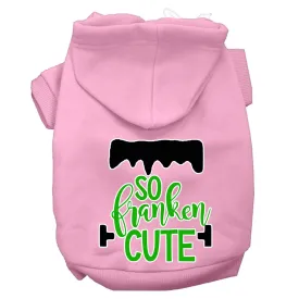 So Franken Cute Screen Print Dog Hoodie Light Pink M