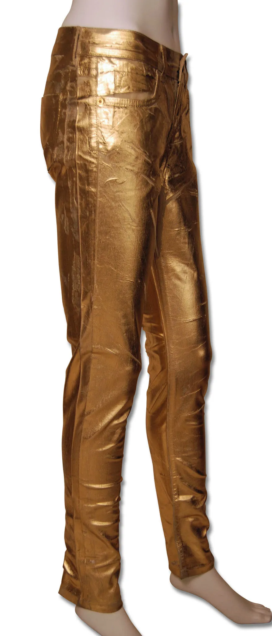 Sold Out Moto Gold Foil Jeans