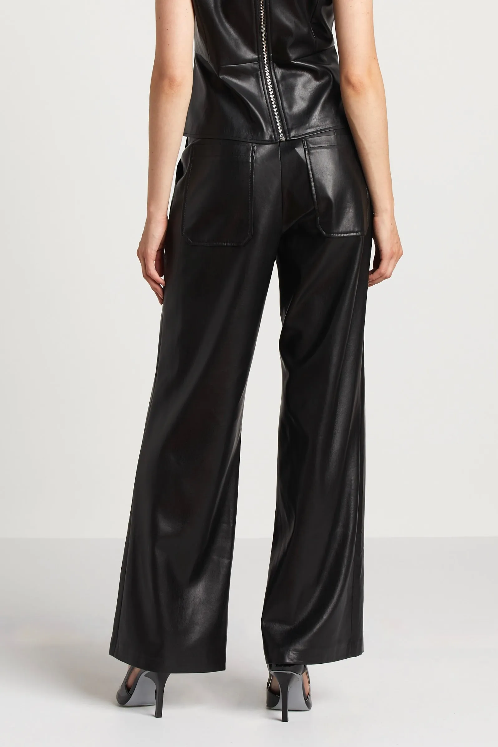 Spencer Vegan Leather Pants - Black