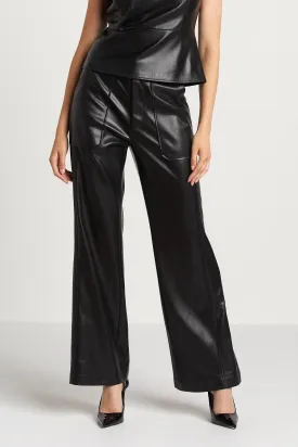 Spencer Vegan Leather Pants - Black