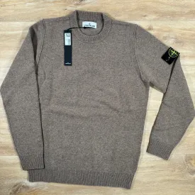 Stone Island Lambswool Crewneck Sweatshirt in Walnut Brown