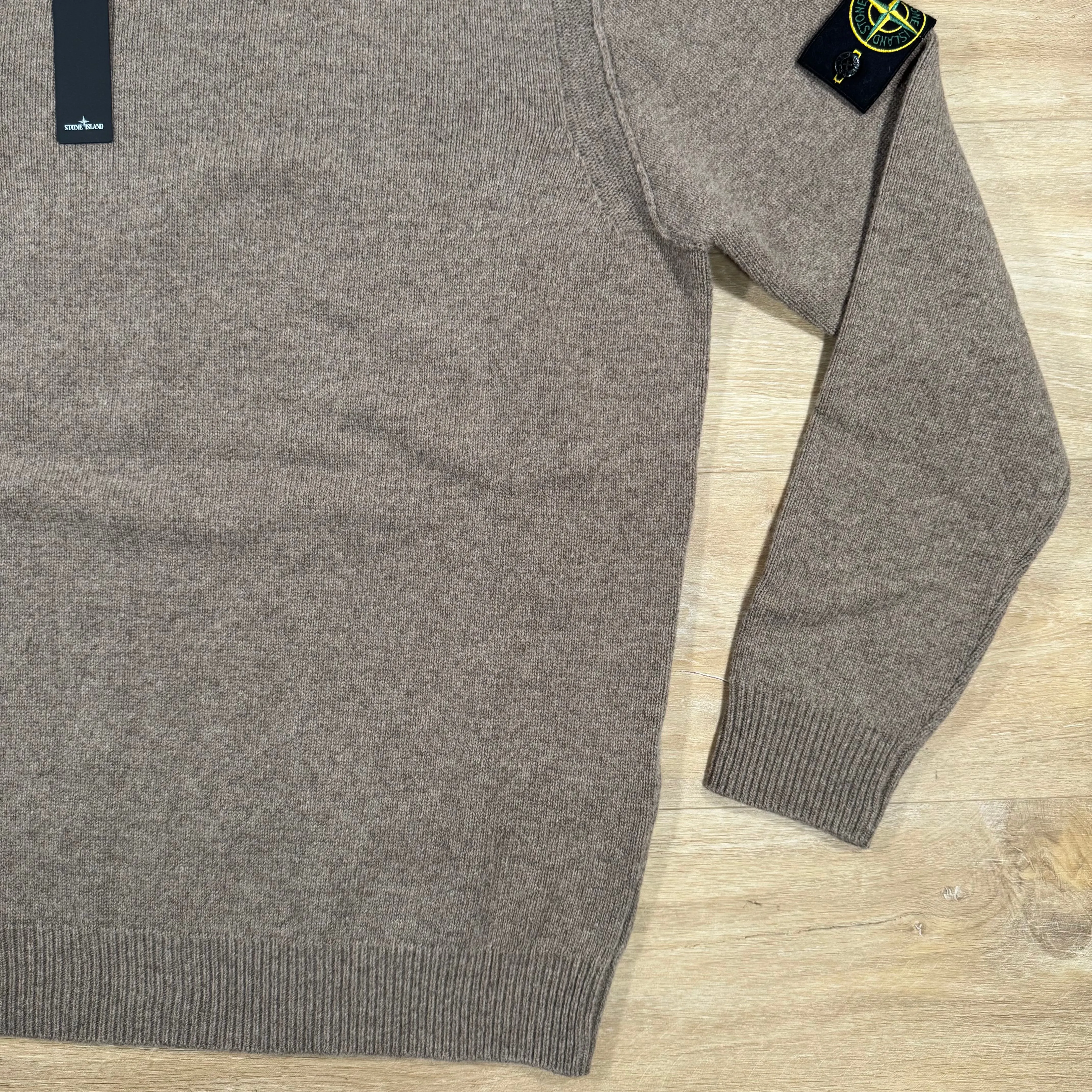 Stone Island Lambswool Crewneck Sweatshirt in Walnut Brown