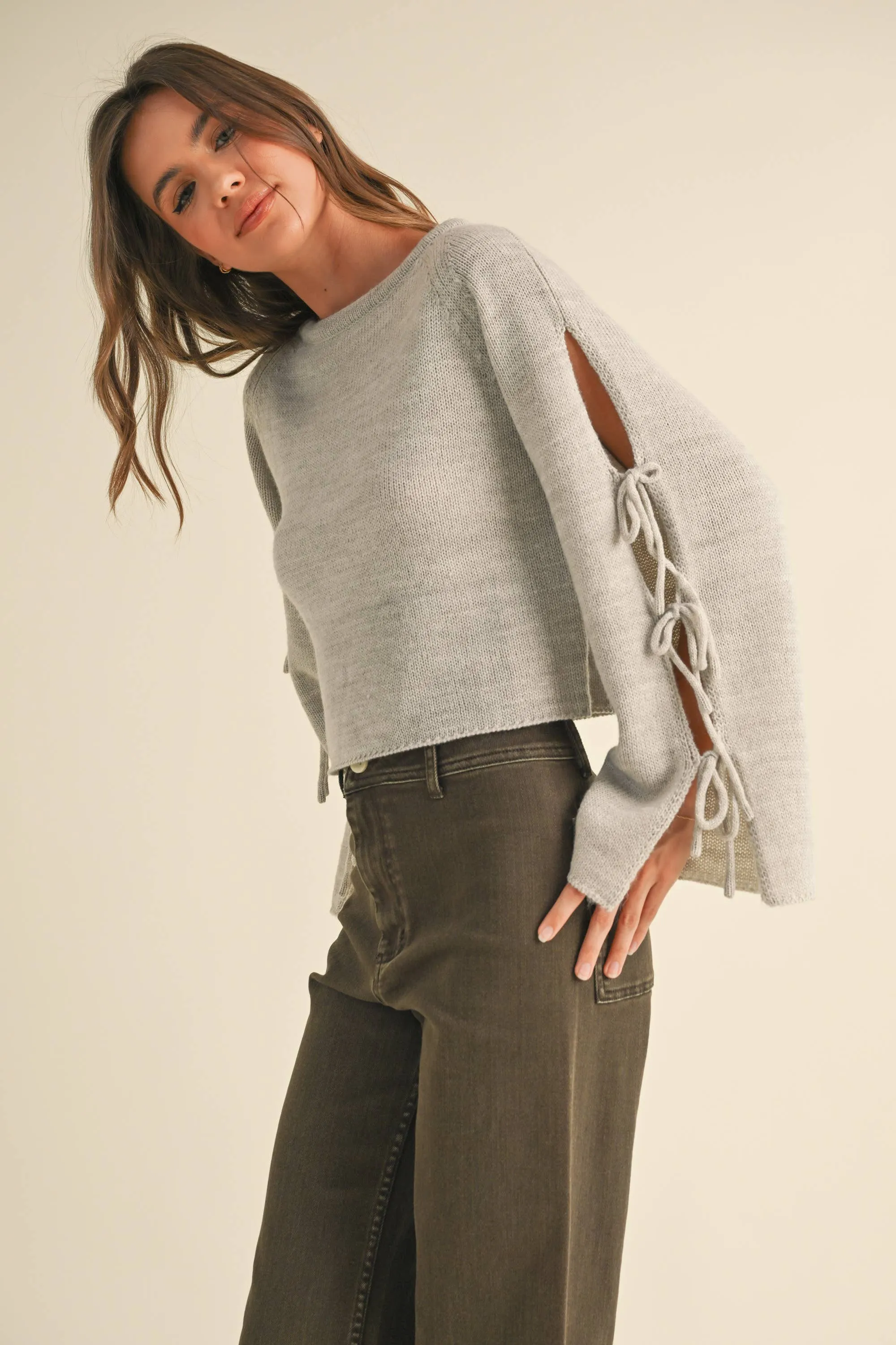 Tie Sleeve Sweater