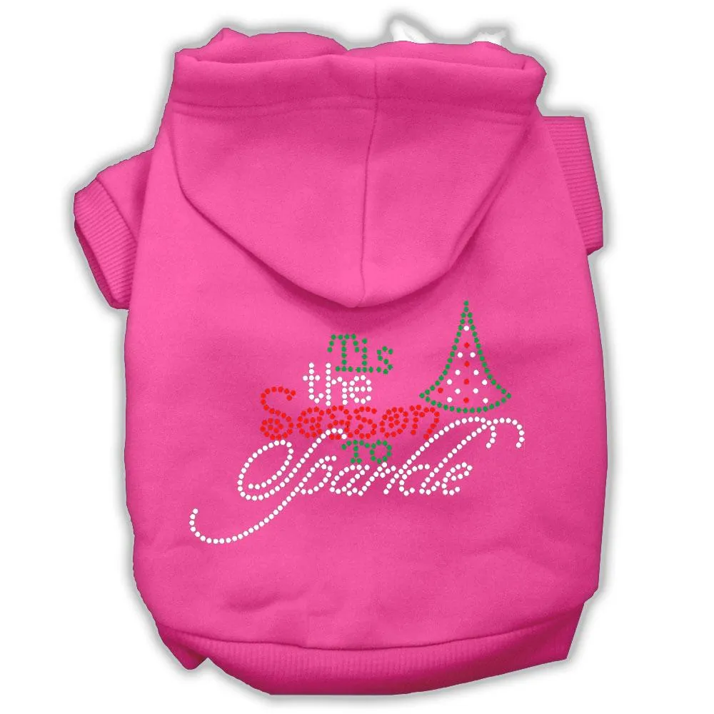 Tis The Season To Sparkle Rhinestone Dog Hoodie Bright Pink M (12)