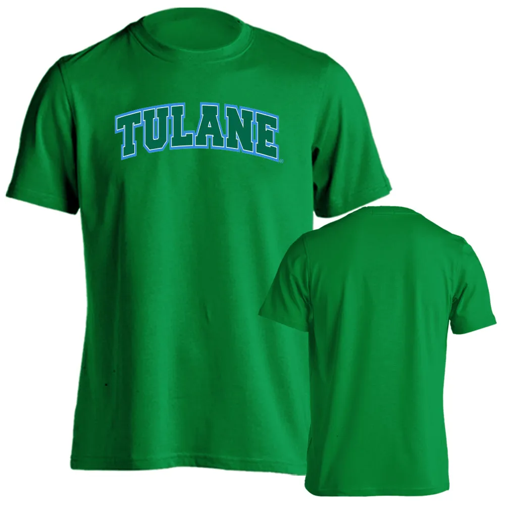 Tulane University Green Wave Tulane Classic Arch Logo Short Sleeve T-Shirt