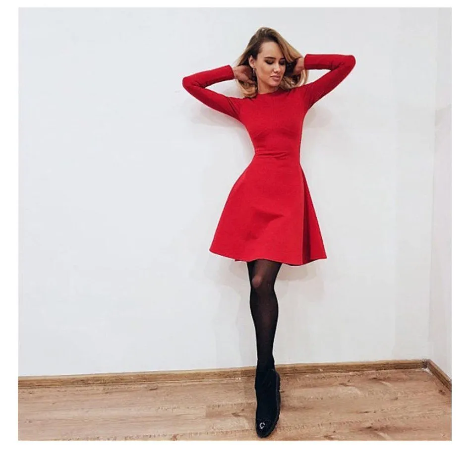 VenusFox Elegant Long Sleeve Bodycon Dress