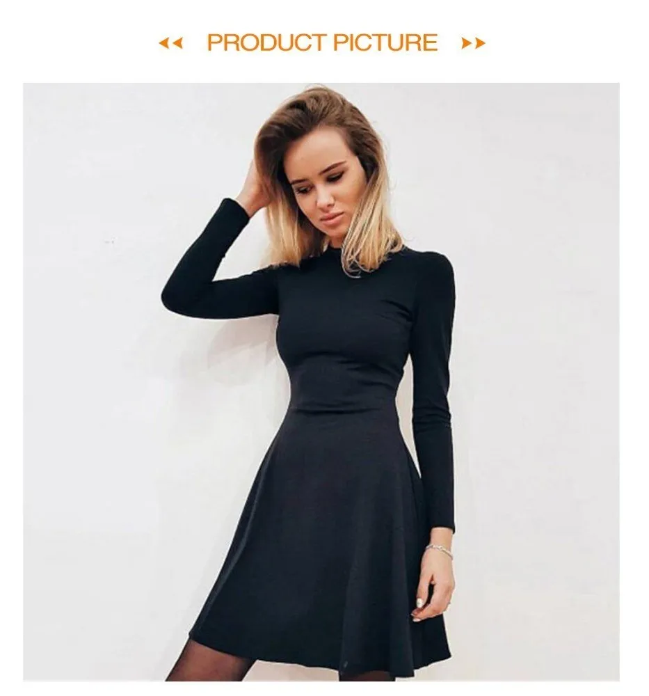 VenusFox Elegant Long Sleeve Bodycon Dress