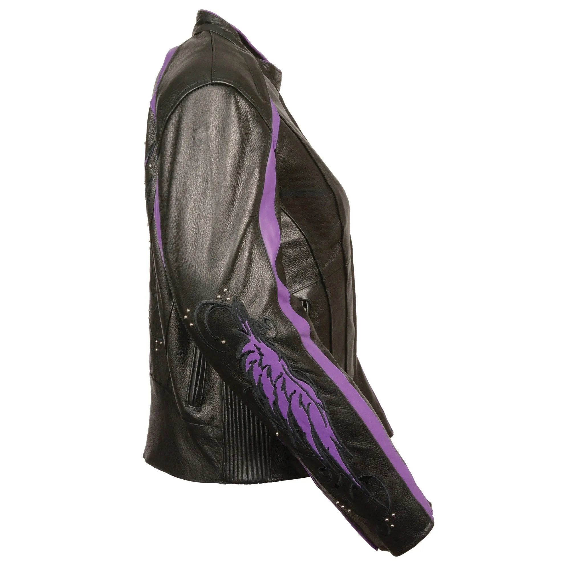 Women’s Jacket w/ Stud & Wings Detailing-Purple