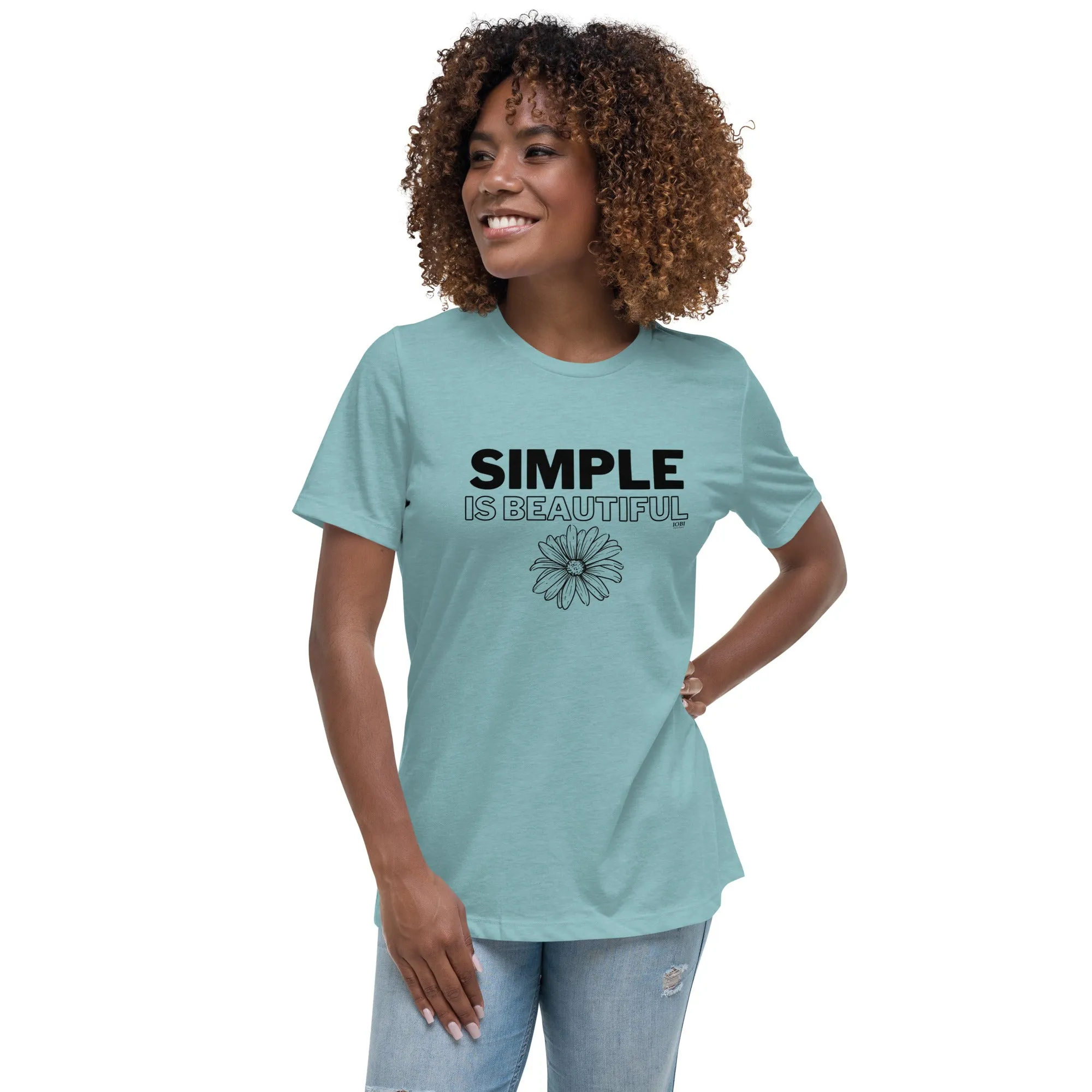 Women's Relaxed Soft & Smooth Premium Quality T-Shirt Simple Is Beautiful Design by IOBI Original Apparel